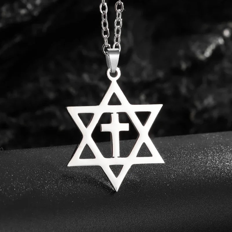 Stainless Steel 7 Archangel Seal Necklace Solomon Kabbalah Seal Pendant for Men Personality Charm Amulet Jewelry