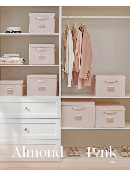 Fabric Foldable Storage Box With Lid Organizer For Clothes Large Capacity Quilt Blanket Toy Storage Closet Wardrobe Organizer - AMULET RING STORE