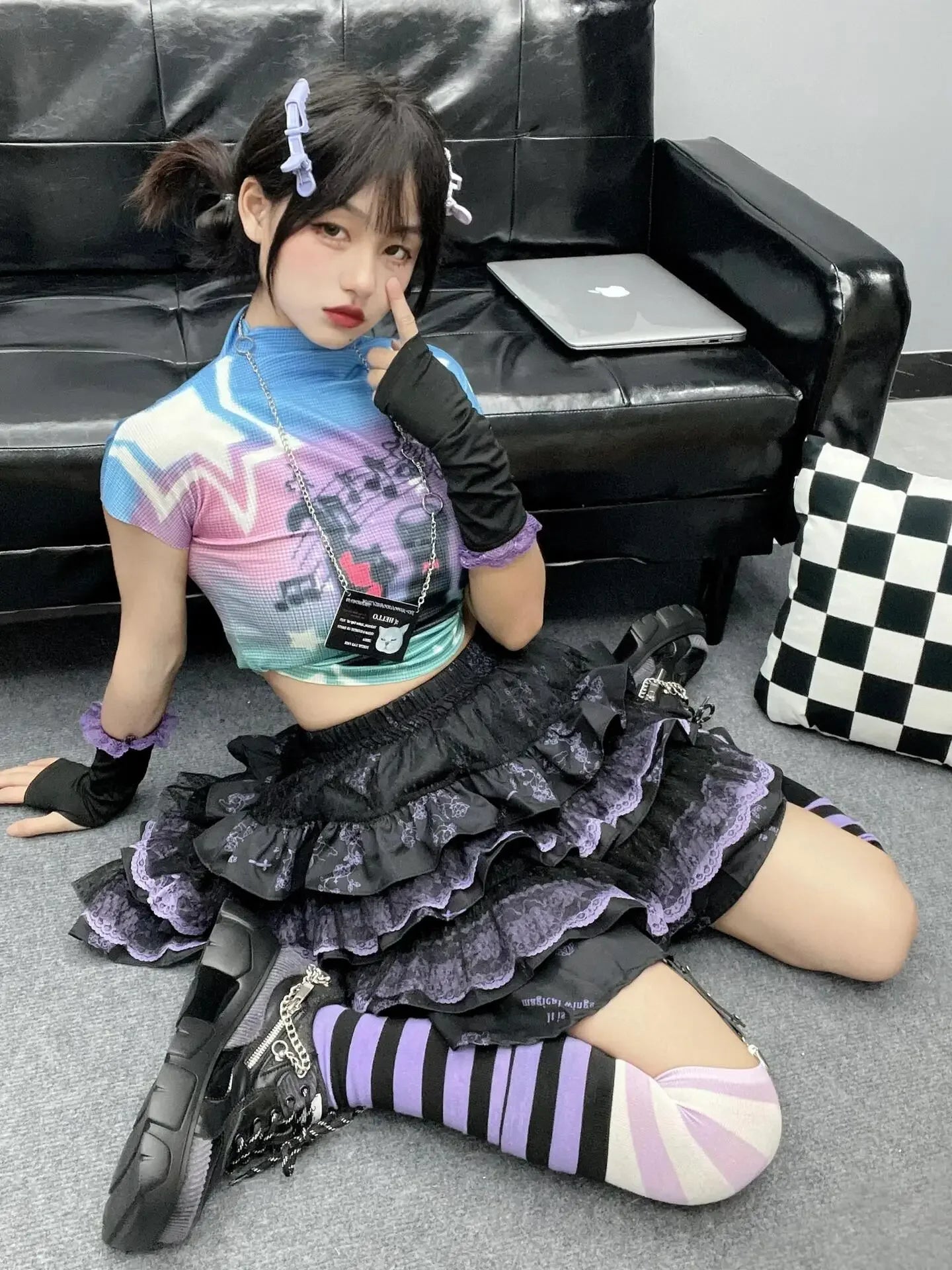 New Skirt Subculture Y2k Japanese Miniskirt Black Punk Harajuku Retro Mini Dress Party Skinny Lace Layered Puff A-line Skirts - AMULET RING STORE