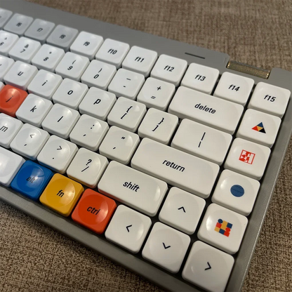 LCK Time Theme Keycaps Set PBT Custom Mondrian Keyboard Cap Low Profile Original Office Gaming KeyCap for Mechanical Keyboard
