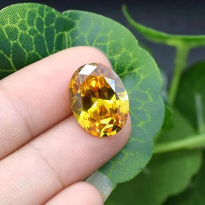 Box Set Large Yellow Sapphire 13x18mm 15.0Ct Unheated Oval Shape Natural VVS Loose Gemstone For Jewelry Making - AMULET RING STORE