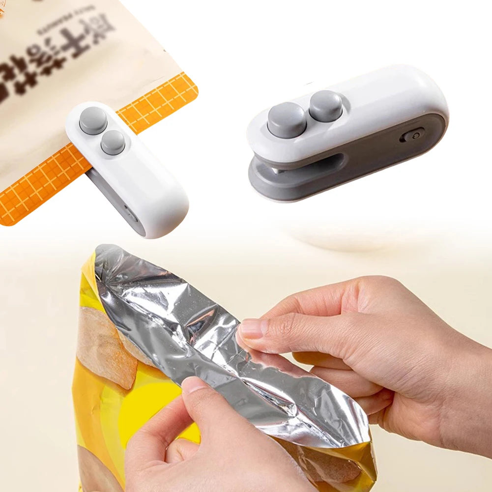 2 In 1 Sealer Cutter Mini Bag Sealer Handheld Heat Vacuum Sealer Handheld Bag Sealing Machine for Food Storage Snacks Freshness - AMULET RING STORE