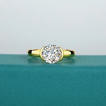 14K Gold Certified Oval Cut Moissanite Ring for Women Lab Created Diamond Engagement Wedding Yuan Bao Ring Jewelry Classic