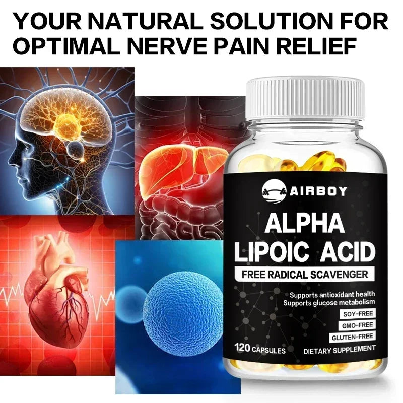 Alpha Lipoic Acid - Energy Metabolism, Relieve Neuralgia, Supports Nervous System Health, Antioxidant, Improves Immunity - AMULET RING STORE