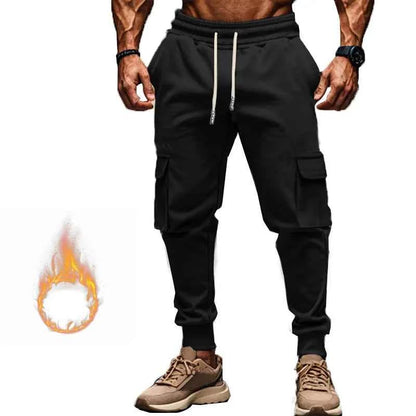 New autumn and winter velvet men's casual overalls multi-pocket pants large size sports casual trousers