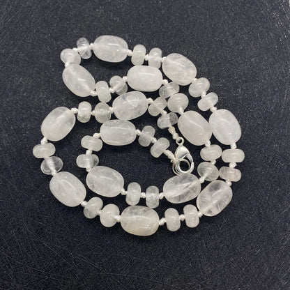 Natural Stone Malachite Lapis Lazuli Agate Necklace 10x14mm Cylindrical Beads 5x9mm Abacus Beads Ladies Necklace about 18 Inches - AMULET RING STORE