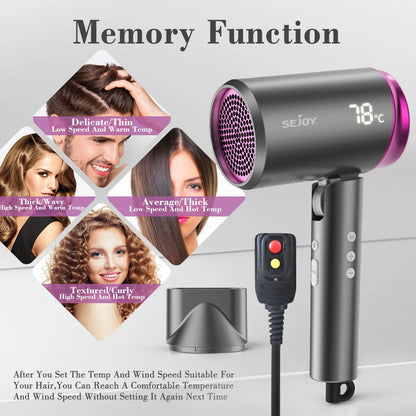 Electric Hair Dryer 1800W 110v Multifunctional Hair Straightener Negative Ion Hair Care Curler Blow Dryer Cold/Warm/Hot Wind - AMULET RING STORE