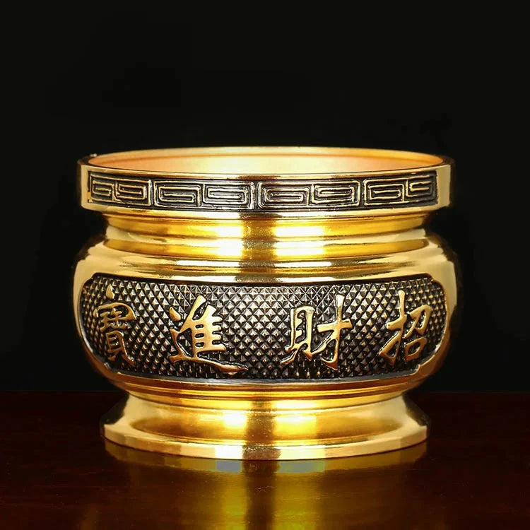 Metal incense burner Buddha tool Backflow fragrance Censer Buddhist Hall pray church tea light burner the god of wealth - AMULET RING STORE