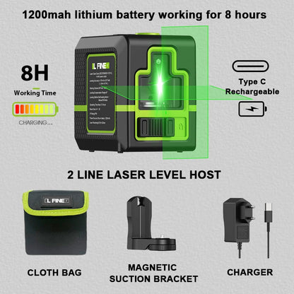 Lfine Laser Level 2 Lines with Tripod professional Level Laser Horizontal Vertical Nivel Laser automatic  360°Self-Leveling Tool