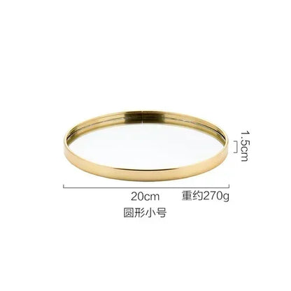 New Light Luxury Mirror StorageTray Home Decoration Desktop Storage Tray Multilateral Geometric Tray Living Room Accessories - AMULET RING STORE