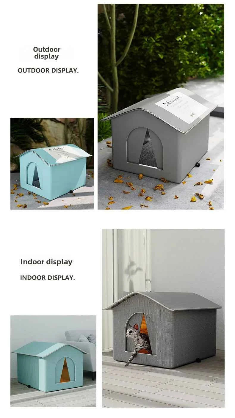 Stray Cat dog House Waterproof Outdoor Winter Warm Pet Cave Sleeping Beds Home Foldable Washable for Small Dog Puppy Supplies
