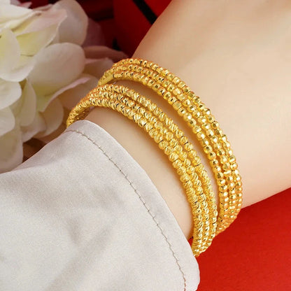Luxury 24K 9999 Pure Gold real gold Women's Multi-Layer Bracelet Gipsophila Beaded Bracelet - AMULET RING STORE