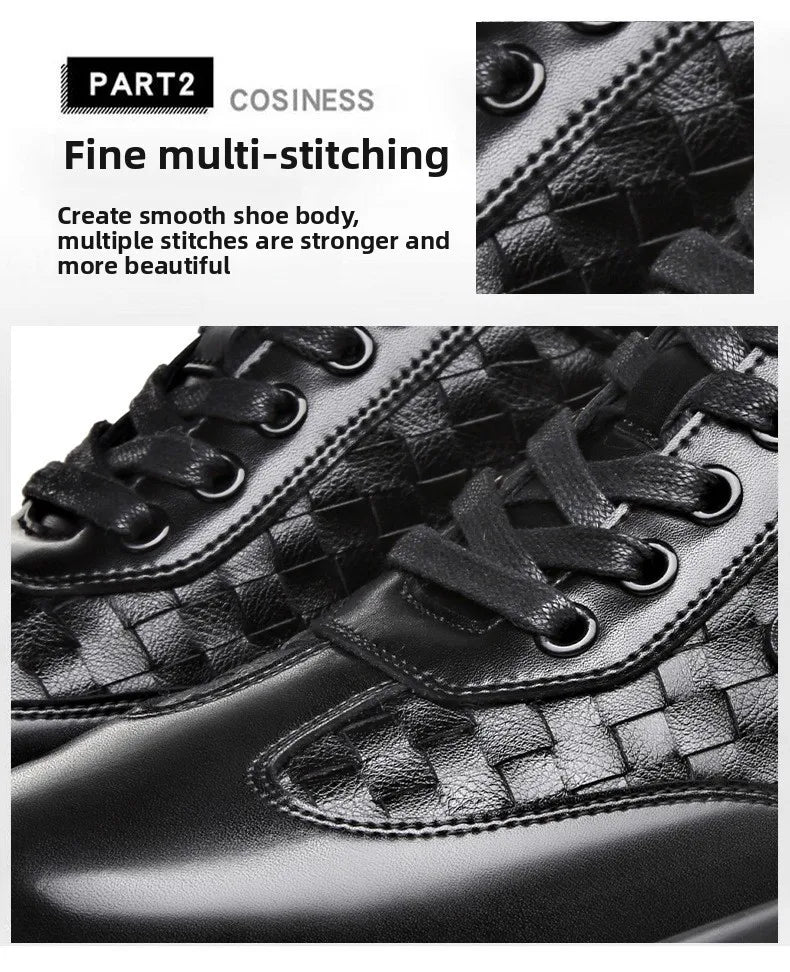 Men's Shoes Original Casual Leather Men Training Wear Resistant Sneakers Outdoor Male Treking Footwear Breathable Lace-up Shoes