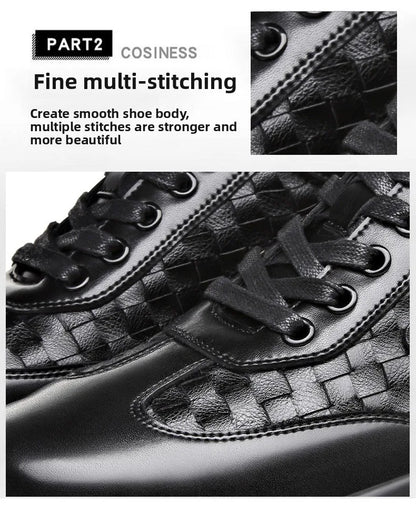 Men's Shoes Original Casual Leather Men Training Wear Resistant Sneakers Outdoor Male Treking Footwear Breathable Lace-up Shoes