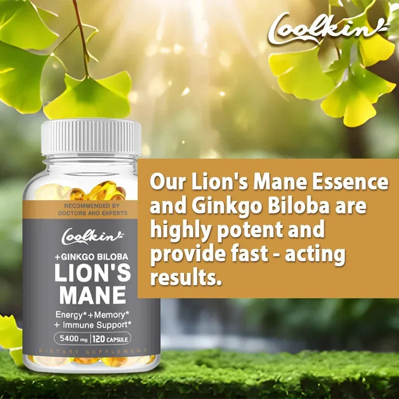 Lion's Mane Mushroom Capsules - Enhance The Immune System, Improve Memory, Protect Brain Nerves, Relieve Stress - AMULET RING STORE