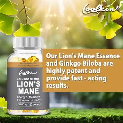 Lion's Mane Mushroom Capsules - Enhance The Immune System, Improve Memory, Protect Brain Nerves, Relieve Stress - AMULET RING STORE