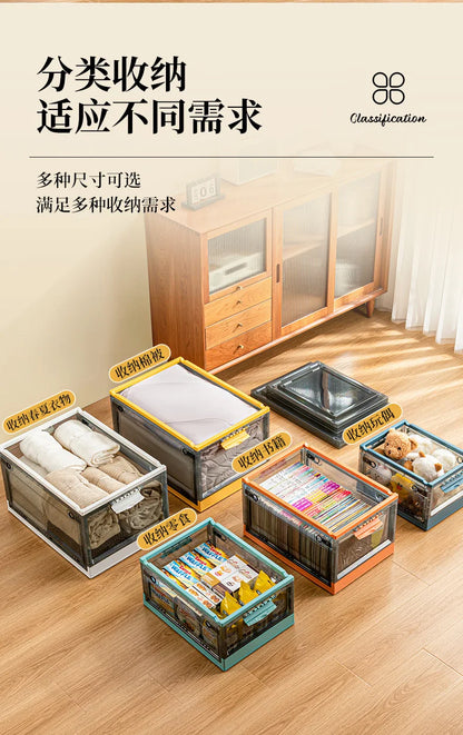 Foldable Storage Trunk Open Storage Box Transparent Storage Bin Home Wardrobe Clothes Organizer Large Capacity Sundries Box - AMULET RING STORE