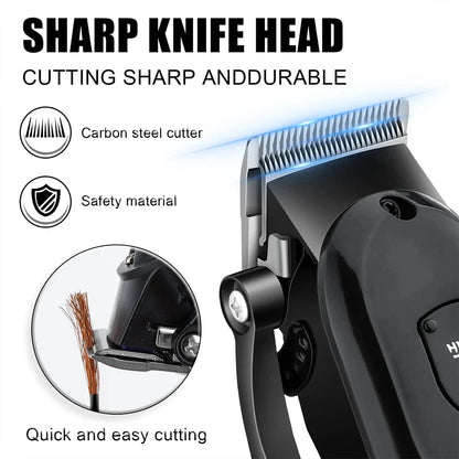 hiena Hair Clipper Kit for Men Electric Shaver Hair Trimmer Professional Cutting Machine Hair Trimmer with LCD Digital Display - AMULET RING STORE