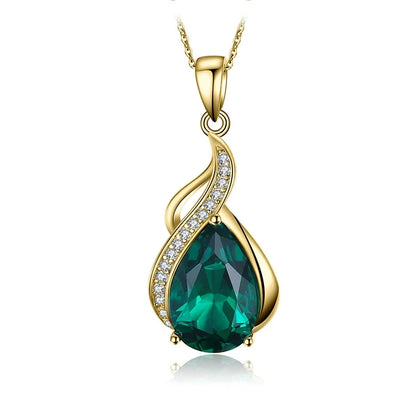 JewelryPalace 2.7ct Simulated Nano Emerald 925 Sterling Silver Pendant Necklace for Woman No Chain - AMULET RING STORE