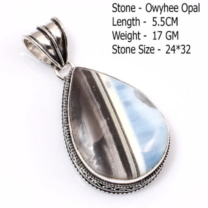 Genuine Labradorite Antique  Pendant Hand Made Women Jewelry Gift