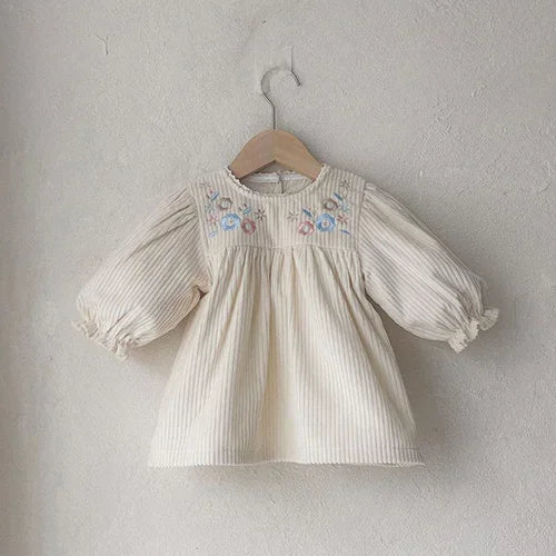 2024 New Autumn 0-3Yrs Kids Princess Dress Baby Bodysuits Long Sleeved Cotton Print Infant Baby Girls Party Dress Sister Clothes