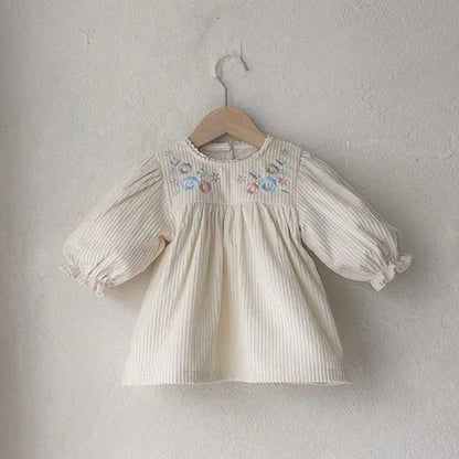 2024 New Autumn 0-3Yrs Kids Princess Dress Baby Bodysuits Long Sleeved Cotton Print Infant Baby Girls Party Dress Sister Clothes