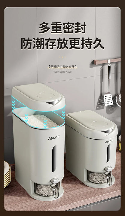 Mii Bucket Home 2025 New Model Sealed Rice Container Rice Box Anti-Pest and Anti-Damp Kitchen Storage Container High-End