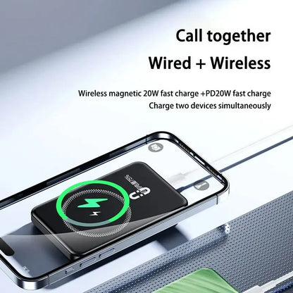 Oneplus 50000mAh Magnetic Power Bank Wireless Portable Charger Large Capacity Fast Charge Backup Battery For IPhone Samsung New - AMULET RING STORE
