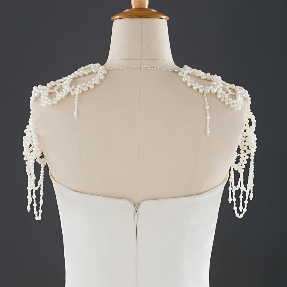 Bridal Bolero Black Crystal Necklace Beaded Bridal Covered Body Chain Women Accessories Off Shoulder Bolero Decoration VG09 - AMULET RING STORE