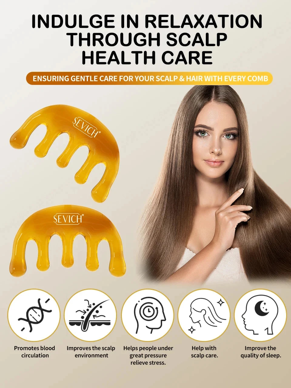 Sevich India Herbal Hair Growth Oil And Scalp Massager Comb Tool Set Ayurvedic Adivasi Fast Regrowth Thicken Serum Hair Growing - AMULET RING STORE