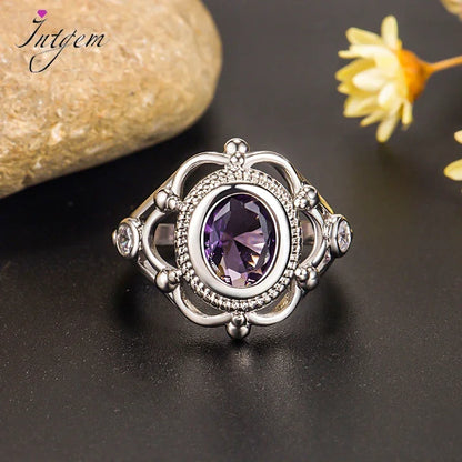Engagement Proposal Ring Ruby Thai Silver 925 Gemstone Retro Rings for Women Men Anniversary Wedding Gift Jewelry