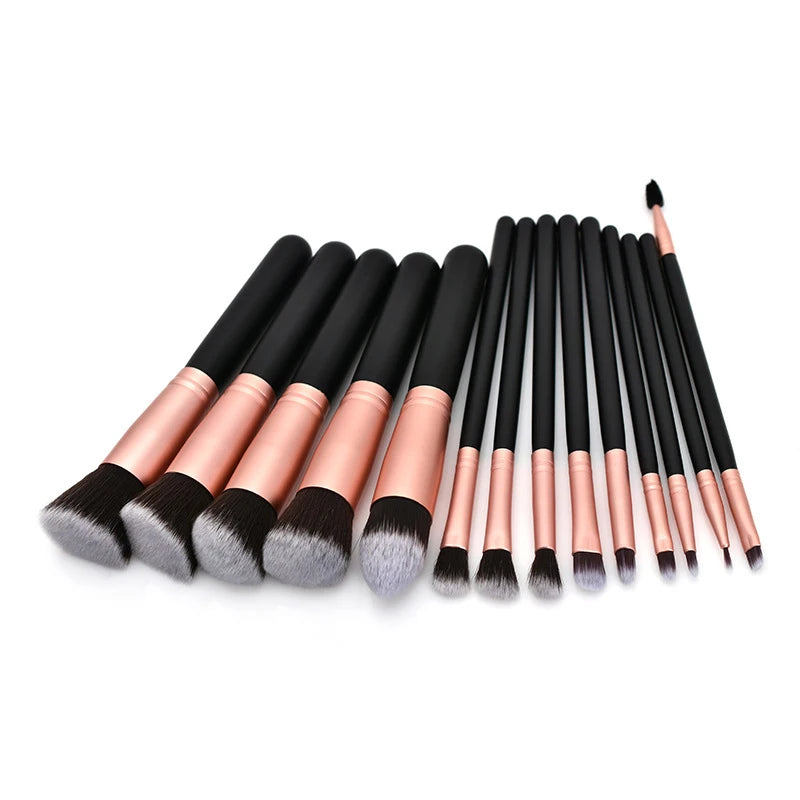 14Pcs Makeup Brush Set for Beginners Soft Bristle Powder Brush Blush Eye Shadow Beauty Tools, Buy 14pcs Brush Get 1 Free Sponge - AMULET RING STORE