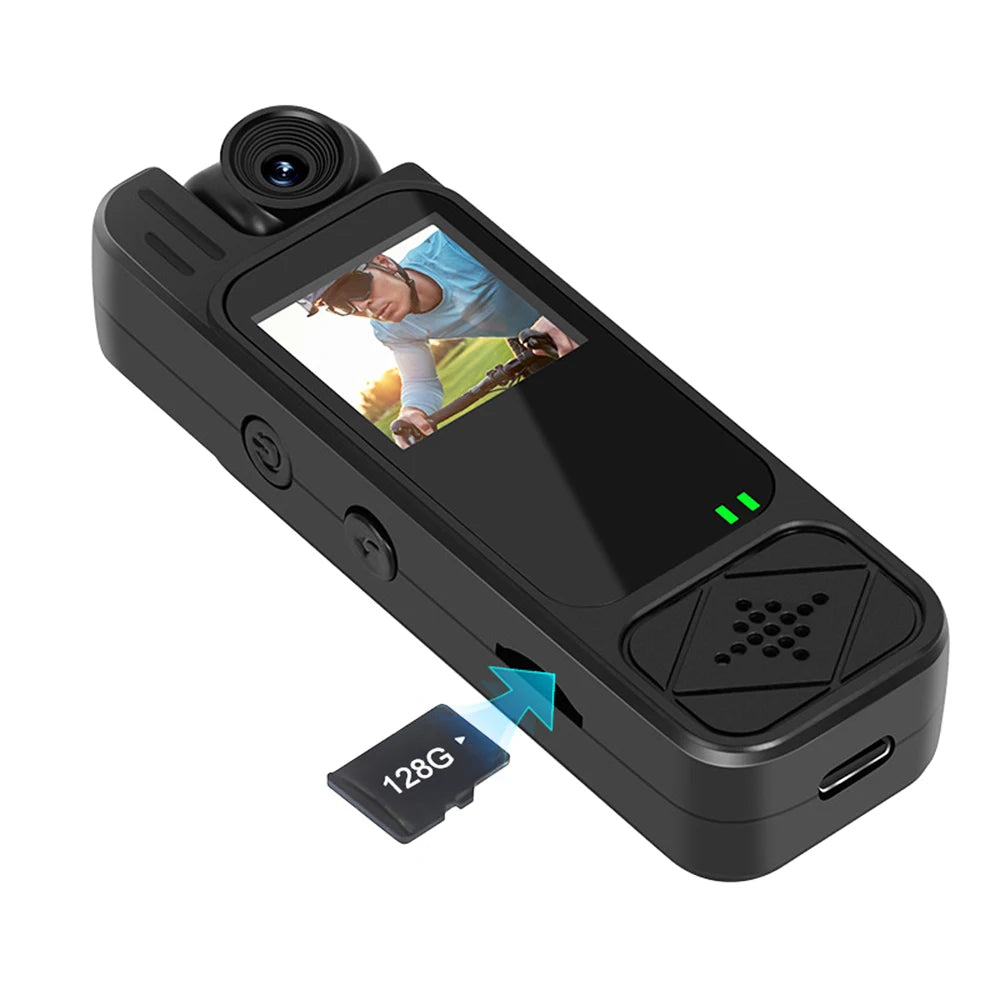 Mini Body Camera 1080P HD Sports Camera Infrared Night Vision Digital Video Recorder 1.3 Inch Bodycam Police Small Camcorder - AMULET RING STORE