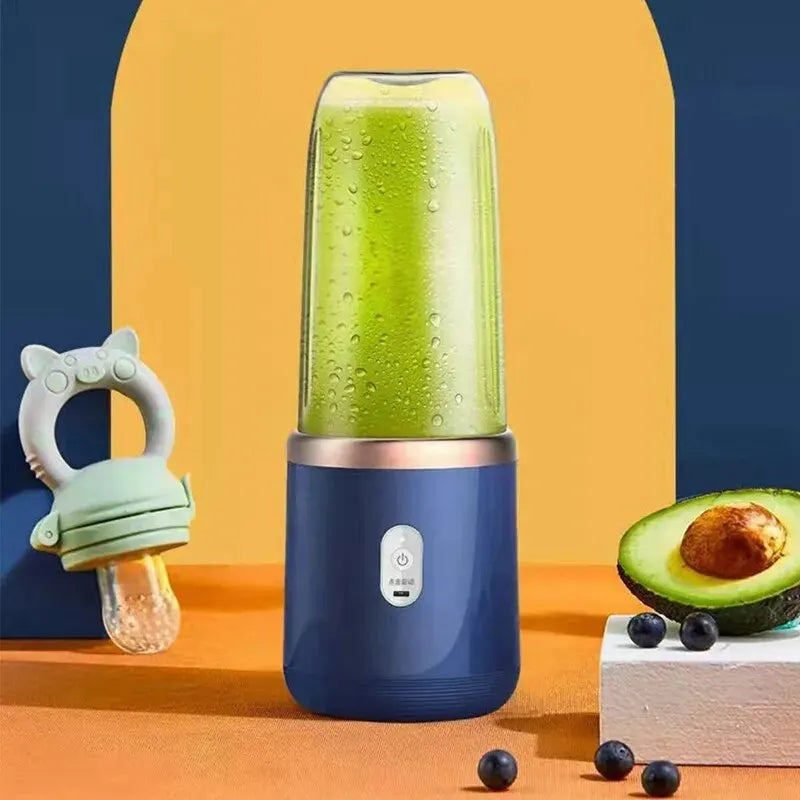 Portable Blender Bottle Electric 6 Blades Multifunction Juice Blender Fresh Juice Smoothie Blender Ice CrushCup Food Processor - AMULET RING STORE