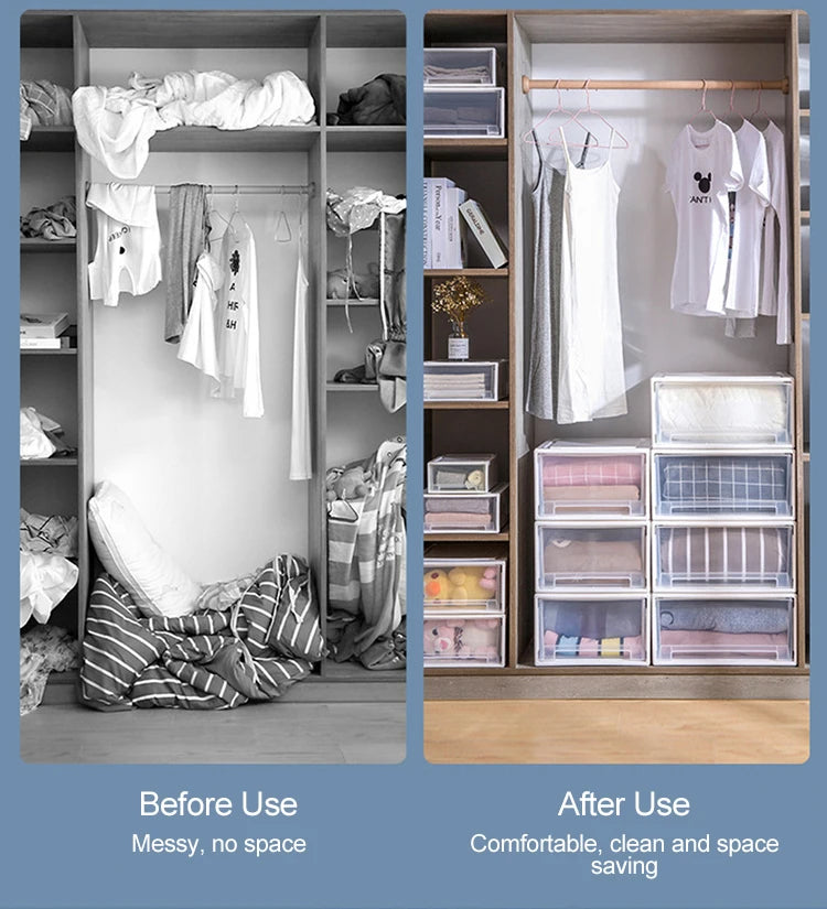 1Pcs Folding Large Capacity Quilt Clothes Storage Boxes Suit Coat Clothing Waterproof Dust-proof Bedroom Organizer Accessories - AMULET RING STORE