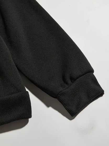 Men's Autumn/Winter Casual Fashion Warm Alphabets Pattern Printed Loose Thick Velvet Hoodie+Sports Pants Set