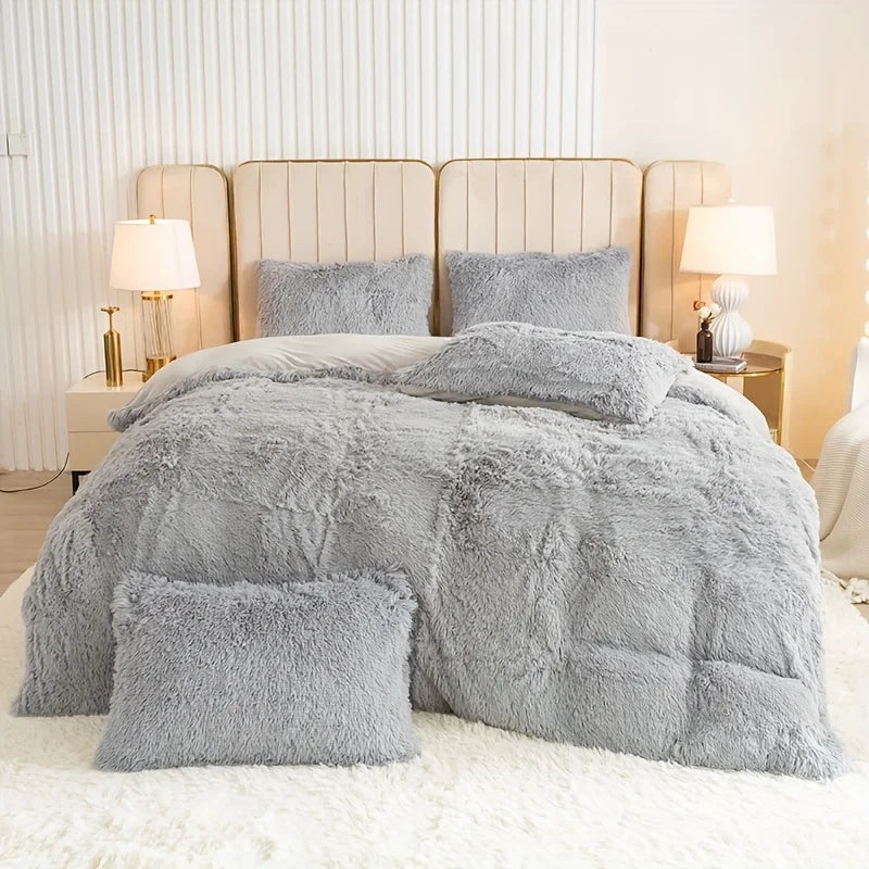 3-Piece Luxurious Plush Duvet Cover Set – Cozy & Soft Bedding, Perfect for Bedroom Comfort, Ideal for Guest Rooms and Dorm Aesth - AMULET RING STORE