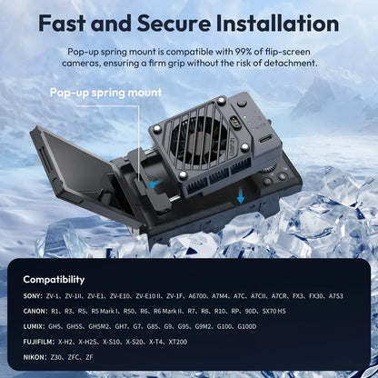 Ulanzi CU01 Thermostatic Semiconductor Camera Cooler Camera Cooling Fan Radiator 4K Recording Kit Heat Sink for Sony Canon Nikon