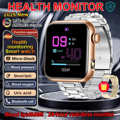 2025 New LED Women AI Smart Diagnosis Smart Watch HRV+PPG Blood Pressure Blood oxygen Health monitor IP68 NFC Smartwatches ﻿