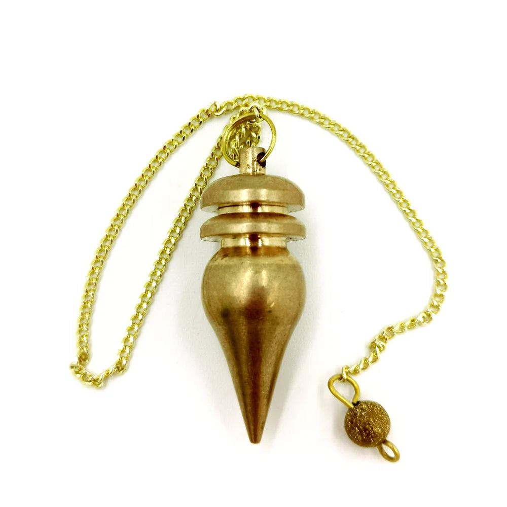 Bronze Metal Copper Spiritual Point Pendulum for Divination Healing Dowsing Wicca Balancing Pointed Cone Pendant Pendulum