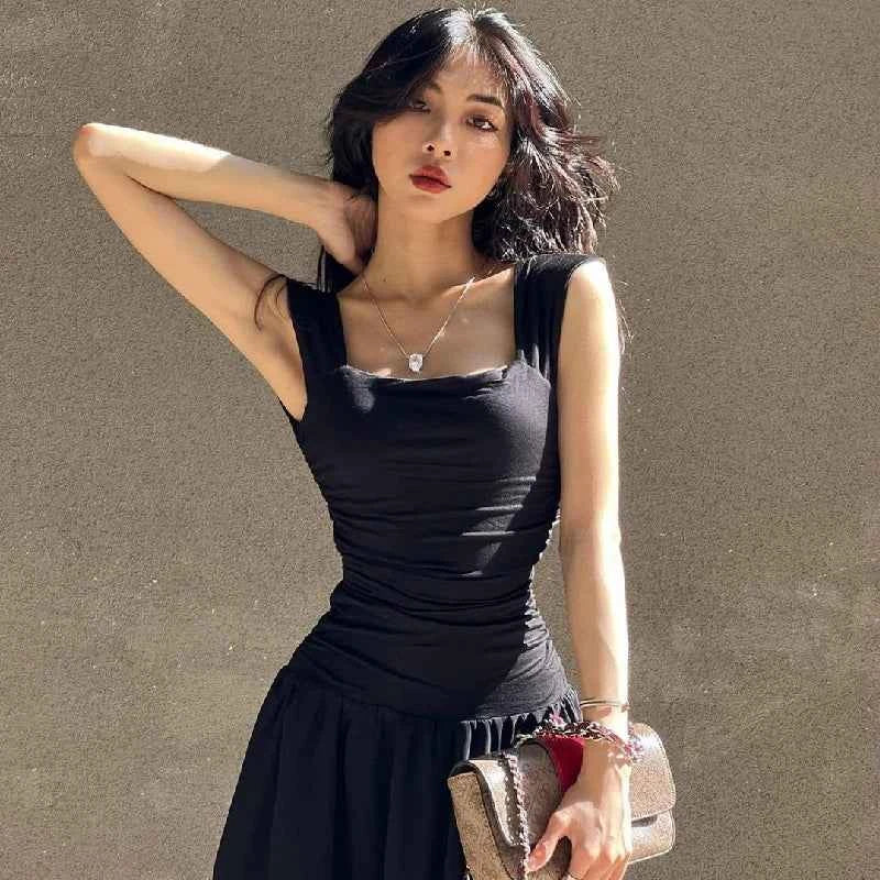 Candyhot Elegant Ruched Casual Bodycon Maxi Dresses 2024 Sexy Temperament High-waist Vestidos Women Summer Party New Long Dress