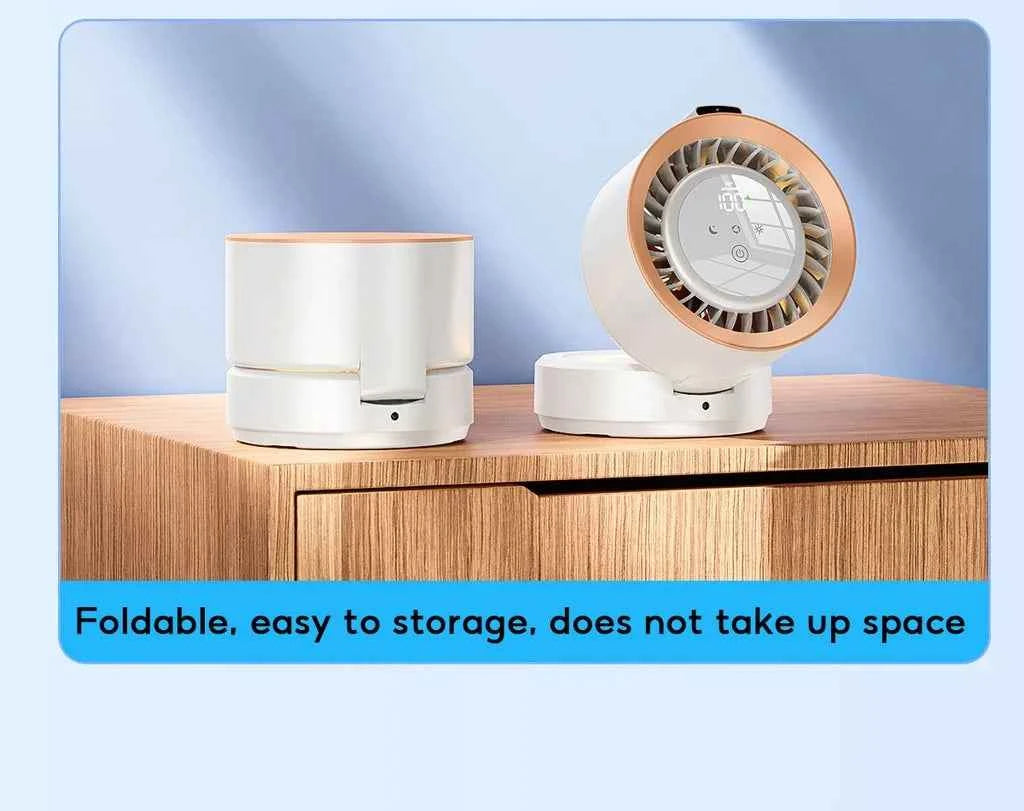 Eary Wall-mounted Fan Punch-free Foldable Fast Charging Desktop Fan With Night Light Magnetic Remote Control Air Conditioner Fan