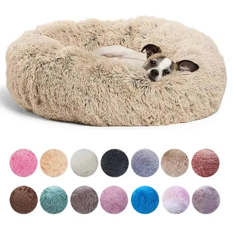 Round Cat Beds House Soft Long Plush Best Pet Dog Bed For Dogs Basket Pet Products Cushion Cat Bed Cat Mat Animals Sleeping Sofa - AMULET RING STORE