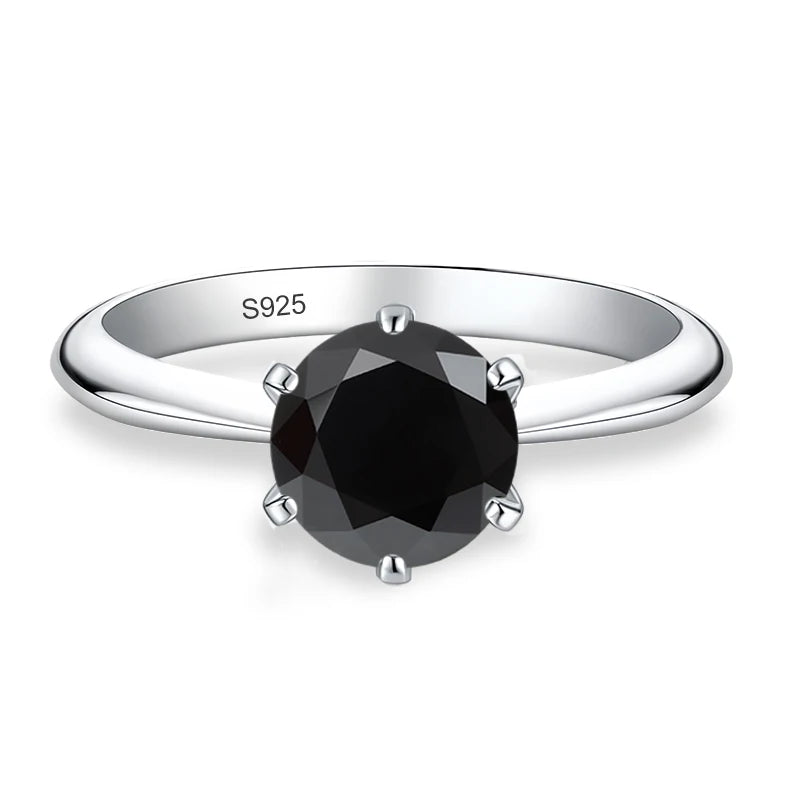 NeeTim 0.5ct 1ct 2ct 3ct Blue Pink Purple Black Moissanite Rings for Women Sterling 925 Silver Wedding Party Band Woman's Ring