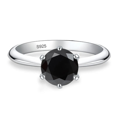 NeeTim 0.5ct 1ct 2ct 3ct Blue Pink Purple Black Moissanite Rings for Women Sterling 925 Silver Wedding Party Band Woman's Ring