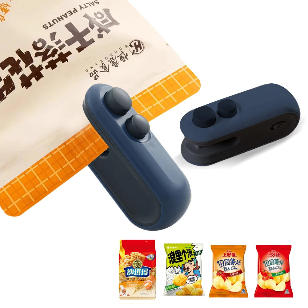2 In 1 Sealer Cutter Mini Bag Sealer Handheld Heat Vacuum Sealer Handheld Bag Sealing Machine for Food Storage Snacks Freshness - AMULET RING STORE