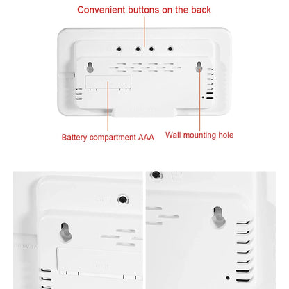 Car LED Digital Alarm Clock Hanging/Standing Electronic Clock Temperature/Date Display Boarderless Wall-mounted Clock USB