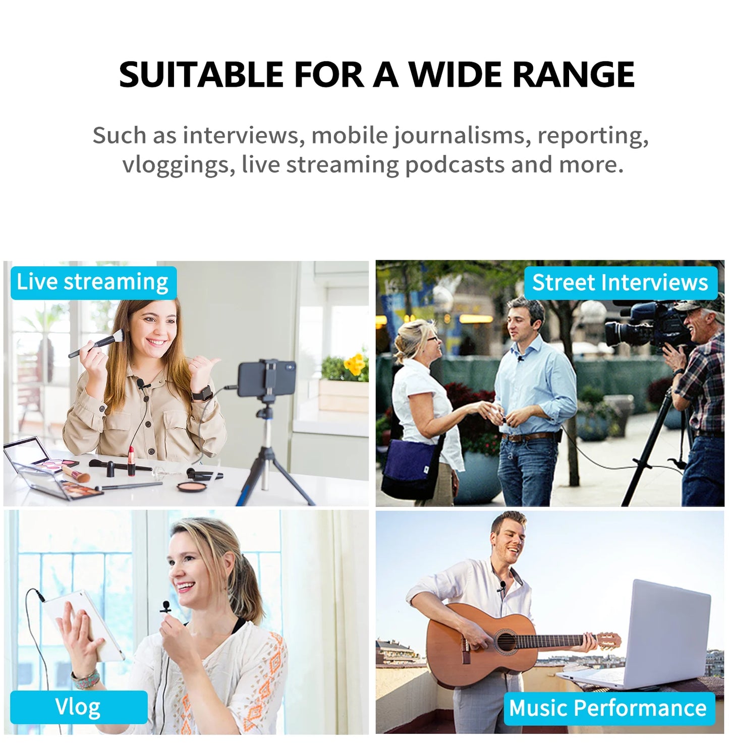 BOYA BY-M1 Condenser Lavalier Lapel Clip-on Microphone 3.5mm TRRS 6M Mic For PC iphone DSLR Camera YouTube Recording Streaming