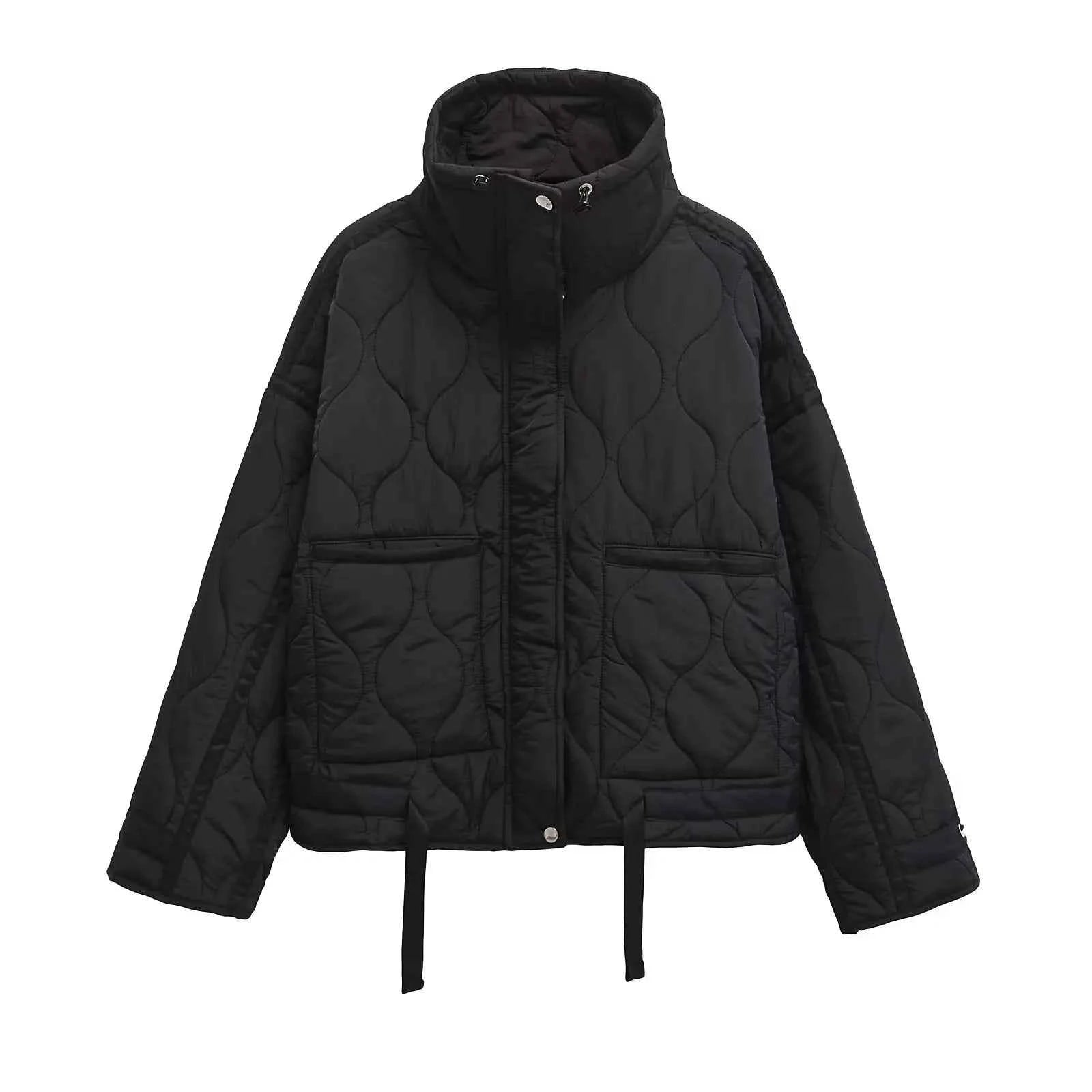 Padded Coat American Retro High Neck Parkas Warm Woman Winter Coats Winter Parkas For Women Elegant Luxury Women's Coat