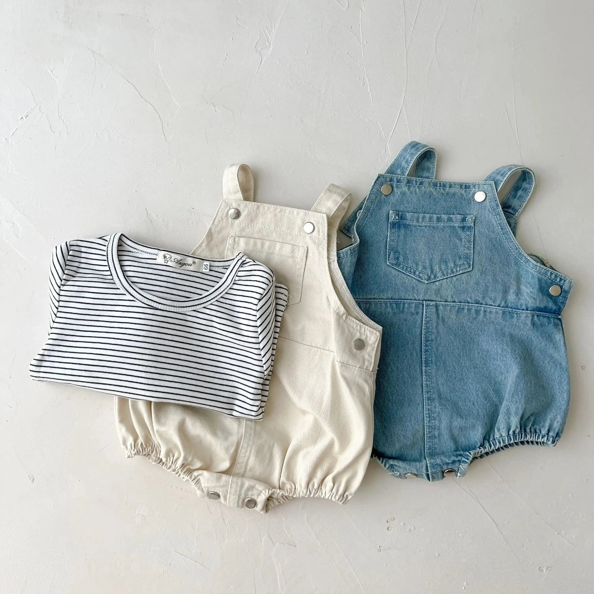 Cute Baby Pocket Overalls Denim Overalls Baby Fashion One-piece Romper 0-3T Newborn Boy Girls Clothes - AMULET RING STORE